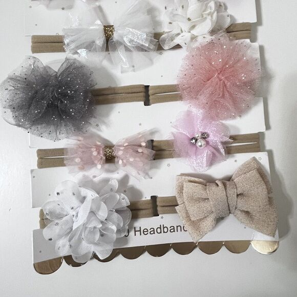 Danbar Simply Baby Chic Hair Bow Headbands Set of 10 NEW - Picture 3 of 11